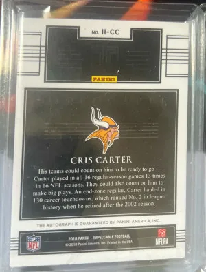 2018 PANINI IMPECCABLE CHRIS CARTER AUTOGRAPH 04/10 back